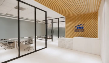 Area Receptionist Desain area lobi dan resepsionis PT BMB di Alamanda Tower, Cilandak, Jakarta Selatan
