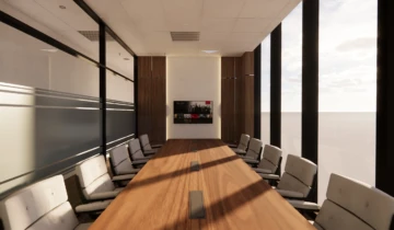 Ruang Meeting Besar Desain ruang meeting besar di PT BMB, Alamanda Tower, Jakarta Selatan